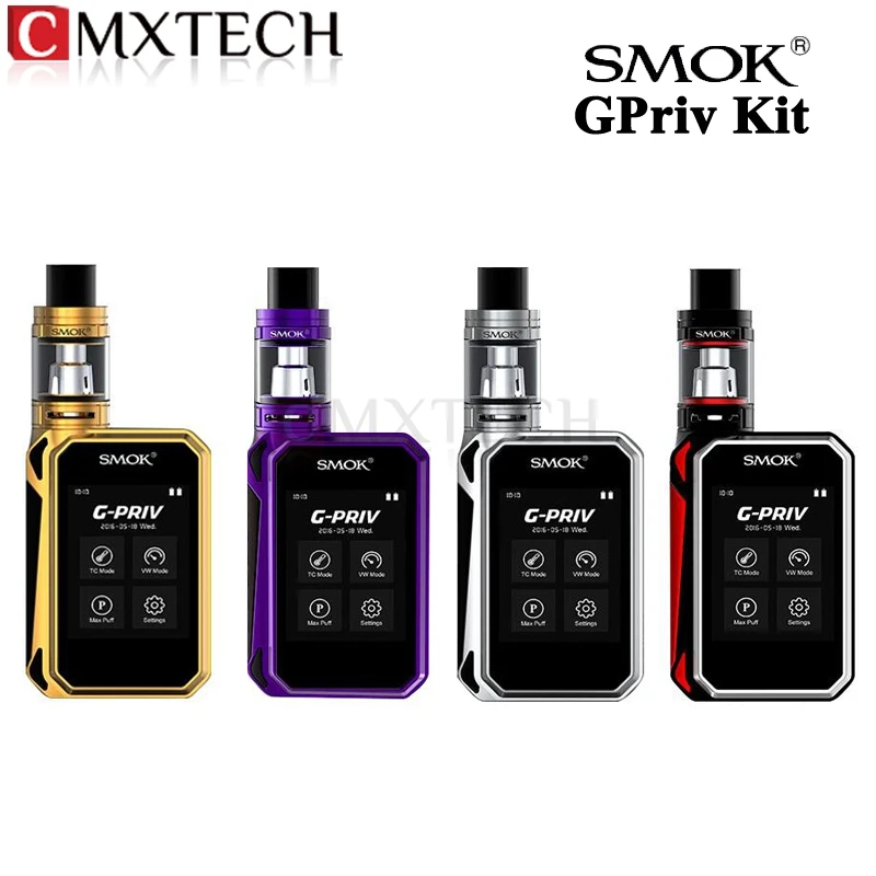 In Stock Electronic Cigarette Smok GPriv 220W Touch Screen Kit G-Priv 220 Box Mod Vape 5ML TFV8 Big Baby Tank Atomizer Vaporizer