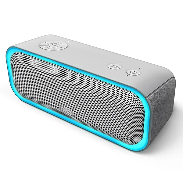 DOSS SoundBox Pro Bluetooth динамик TWS беспроводной динамик s 2*10 Драйверы с мигающий светодиодный светильник усиленный бас стерео звук IPX5 - Цвет: Серый