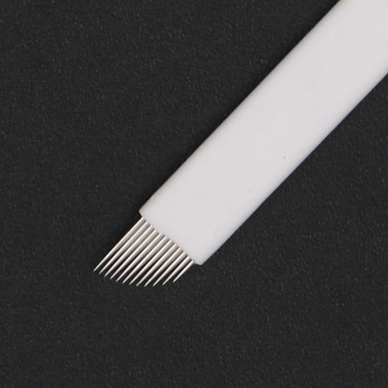 100 шт 12 контакты игла для коррекции бровей лезвия для тату для 3D вышивка ручной ручка для микроблейдинга Перманентный макияж