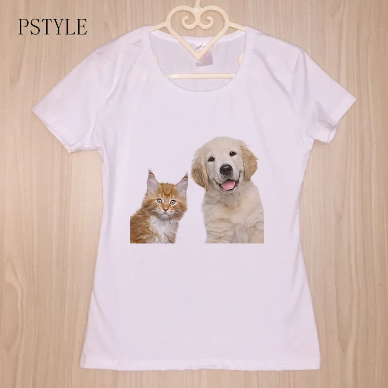 Women's Fashion Cat/Dog Print T Shirt Animal Design funny tshirt women