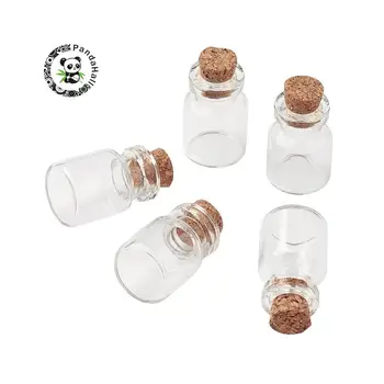 

16x22mm Small Little Bead Containers Clear Glass Jar Glass Bottles Decorative Wish Prayer Box Gift Present with Stopper Clear