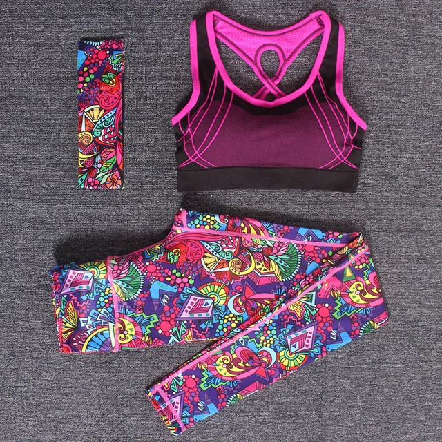US $15.59 2 Piece Set Fitness Clothes for Women Yoga Set Jogging Workout Clothing Sports Bra and Leggings Set