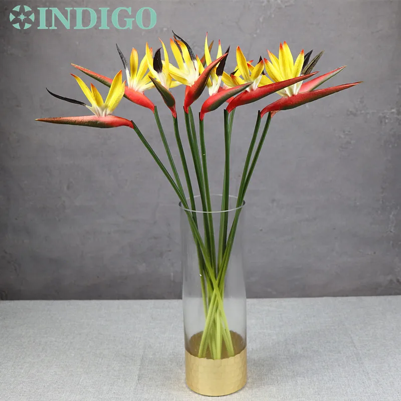 

9pcs/Lot Red Bird Of Paradise Foam Real Touch Flower Free Shipping Waterproof Decorative Artificial Flower Wedding Party