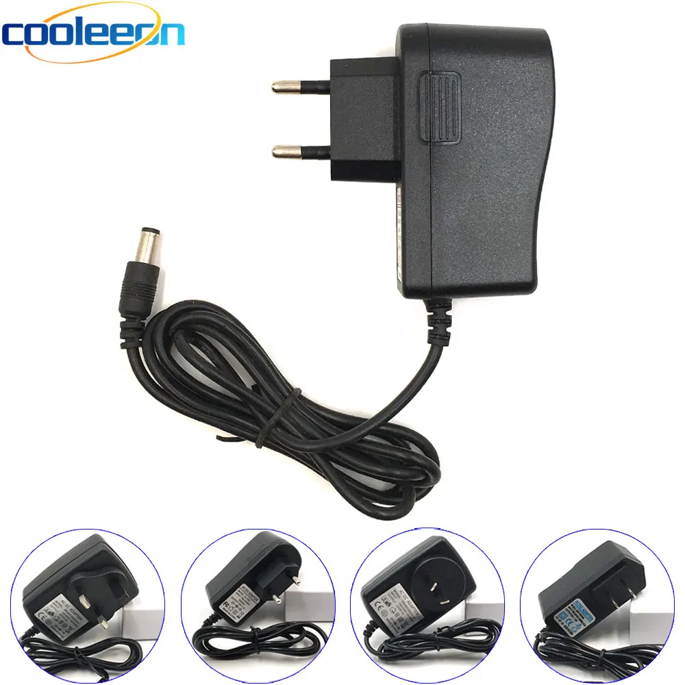 

12V 1A Power Supply AC DC Adapter Charger UK AU US EU Plug LED Lighting Transformer Driver 5.5mm x 2.5mm DC Ouput for LED Strip