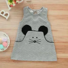 Платье с принтом мыши для новорожденных девочек; детский летний жилет с героями мультфильмов; вечерние платья