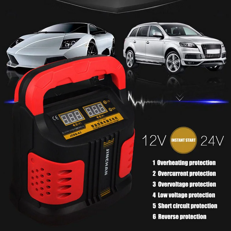 DC12V 24V Car Battery Charger Portable Auto Start up Starting Charger