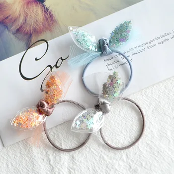 

Boutique 15pcs Fashion Cute Glitter Star Bow Hair Ties Solid Bowknot Rabbit Ears Elastic Hair Bands Princess Hair Accessories
