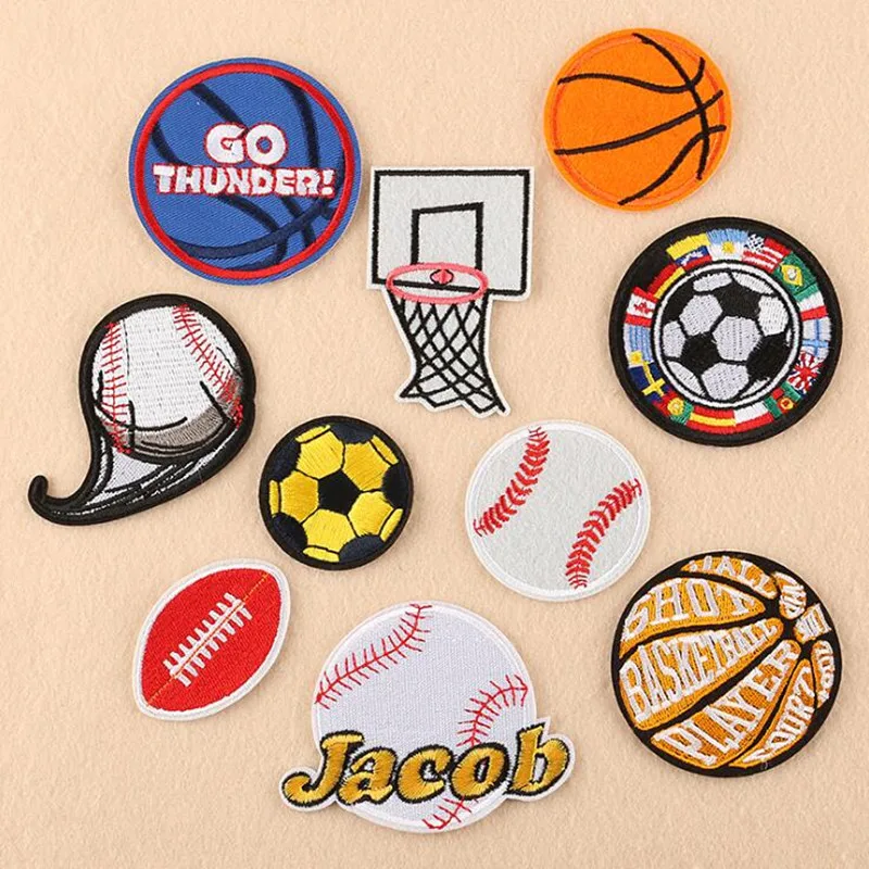 

Sports Circular Ball Embroidered Parches Ropa Iron On Patches For DIY Cloth Patch Fashion Design Motif Applique Badge