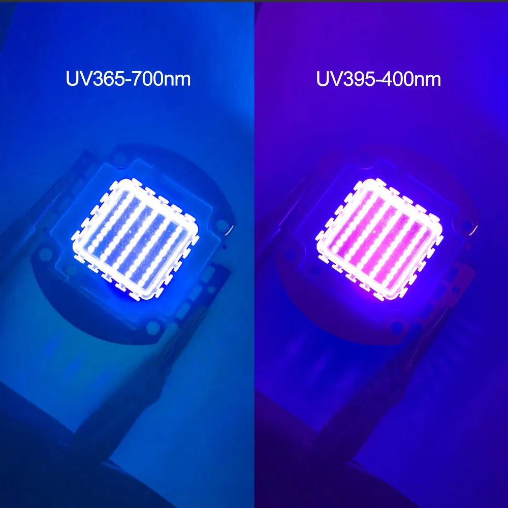УФ светодиодный интегральных микросхем 365nm 370Nm 395Nm 400Nm высокое Мощность удара ультрафиолетовых лучей для денег 10/20/30/50/100 Вт Сушилка для ногтей
