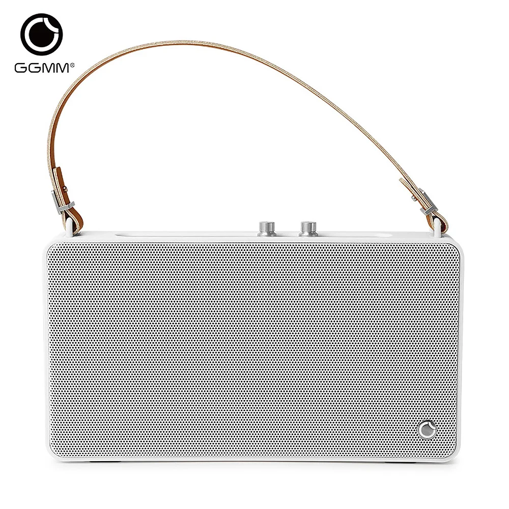 

GGMM E5-100 Wireless WiFi Bluetooth Smart Speaker Two-Channel Stereo HiFi Loudspeaker With Multi Room Leather Strap AUX Airplay