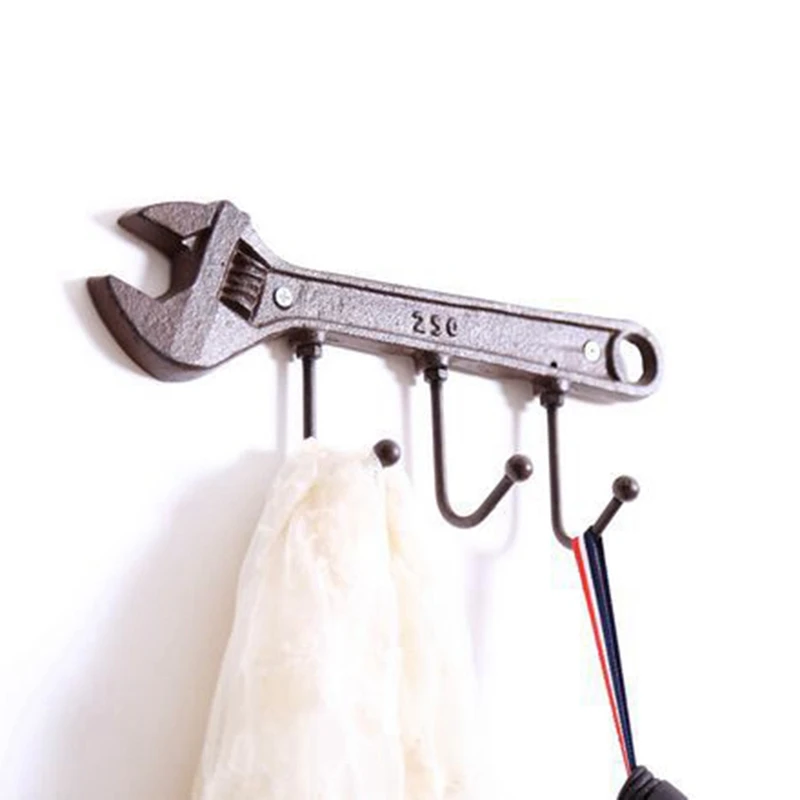 1 шт. Ретро настенная вешалка крепкий 3 крючка металлический ключ в форме вешалка для пальто стойка рамка подходит для гостиной спальни бар