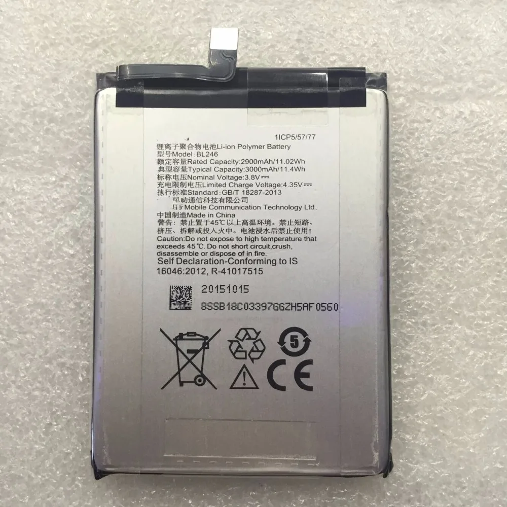 

100% New Real 2900/3000mAh BL246 Battery For Lenovo VIBE Shot Z90 Z90-7 Z90-3 z90a40 battery
