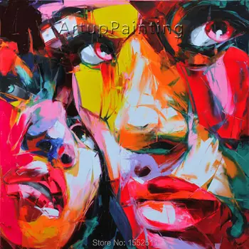 

Palette knife painting portrait Palette knife Face Oil painting Impasto figure on canvas Hand painted Francoise Nielly 12-16