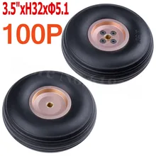 100 шт./лот 3," /89 мм PU резиновые колеса сплава ступица шестерни, толщина: 32 мм ось отверстие: 5,1 мм шасси для RC Самолет запасные части