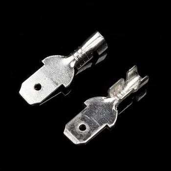 

4.8mm 100Pcs Electrical Wire Insulated Crimp Terminal Connectors Silver 0.75-2.5mm2 Spade Terminal Wire Connector Kit