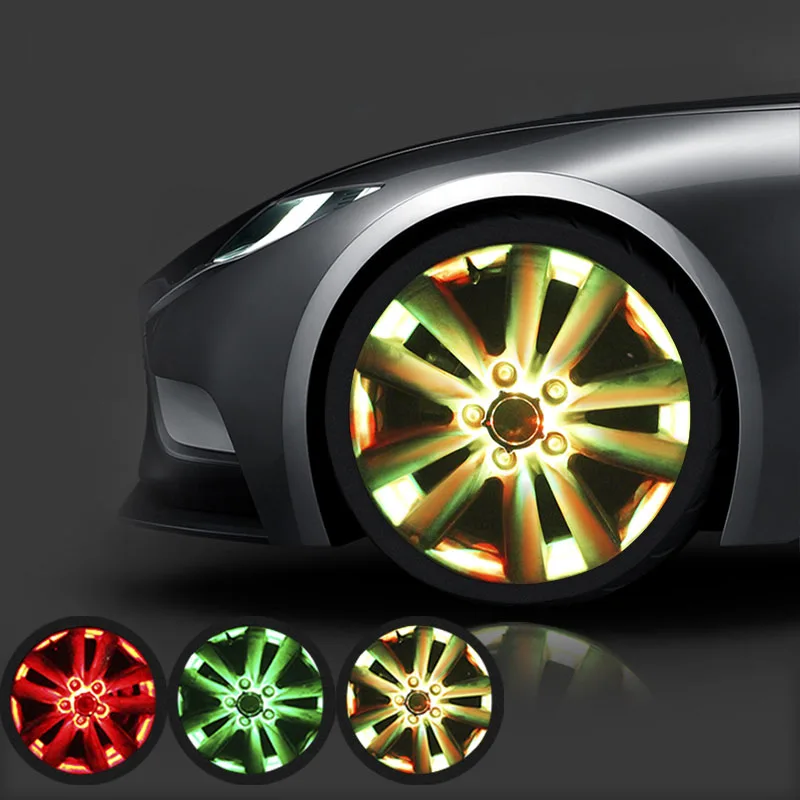 Ярких цветов flash Солнечный свет RGB LED лампа стайлинга автомобилей и установка ступицы колеса обод Прохладный украшения для BMW BENZ VW AUDI TOYOTO - Цвет: 3 colors B
