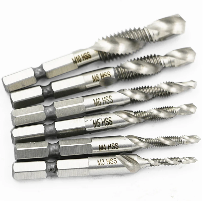 Buy 6pcs M3 M10 Screw Tap Drill Bits Hss Taps