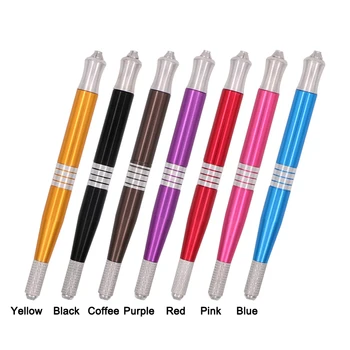 

7pcs High-quality Permanent Makeup Double Head metal Manual Tattoo machine Pen Microblading Permanent Eyebrow Tools + needle