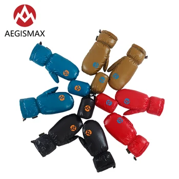 

AEGISMAX Skiing Snowboard Cycling Hiking Camping 95% White Goose Down Nylon Unisex Winter Warm Full Fingers Mitten Gloves