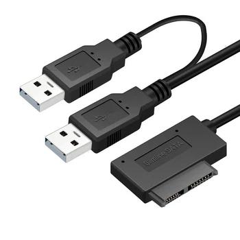 

New USB 2.0 to 6+7 13Pin Slimline SATA Cable External for Laptop CD-ROM DVD-ROM DOM668