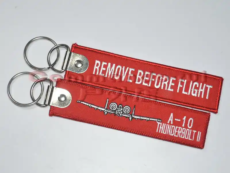 Red Embroidered Keychains Remove Before Flight A 10 Thunderbolt II