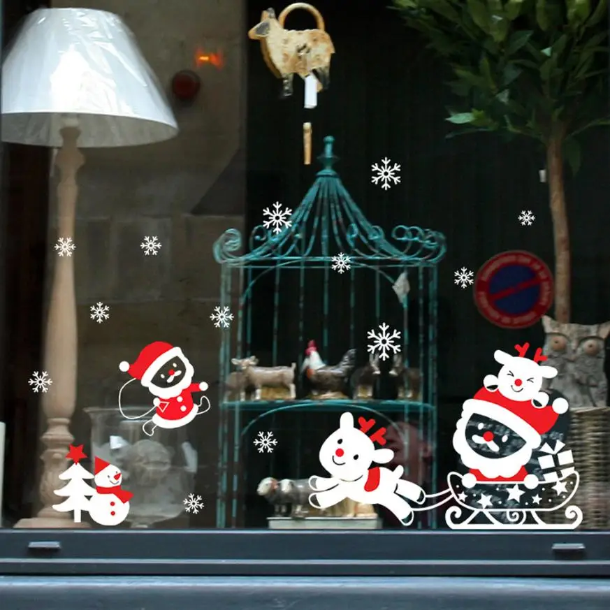 House LC New Christmas Snowman Removable Home Vinyl Window Wall