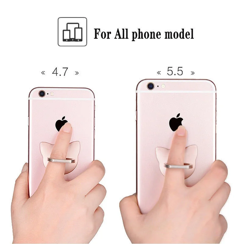 360 Degree Cat Ear Mobile Phone Finger Ring Holder Stand Mount Charging Support Universal Bracket for iPhone Xiaomi iPad Samsung