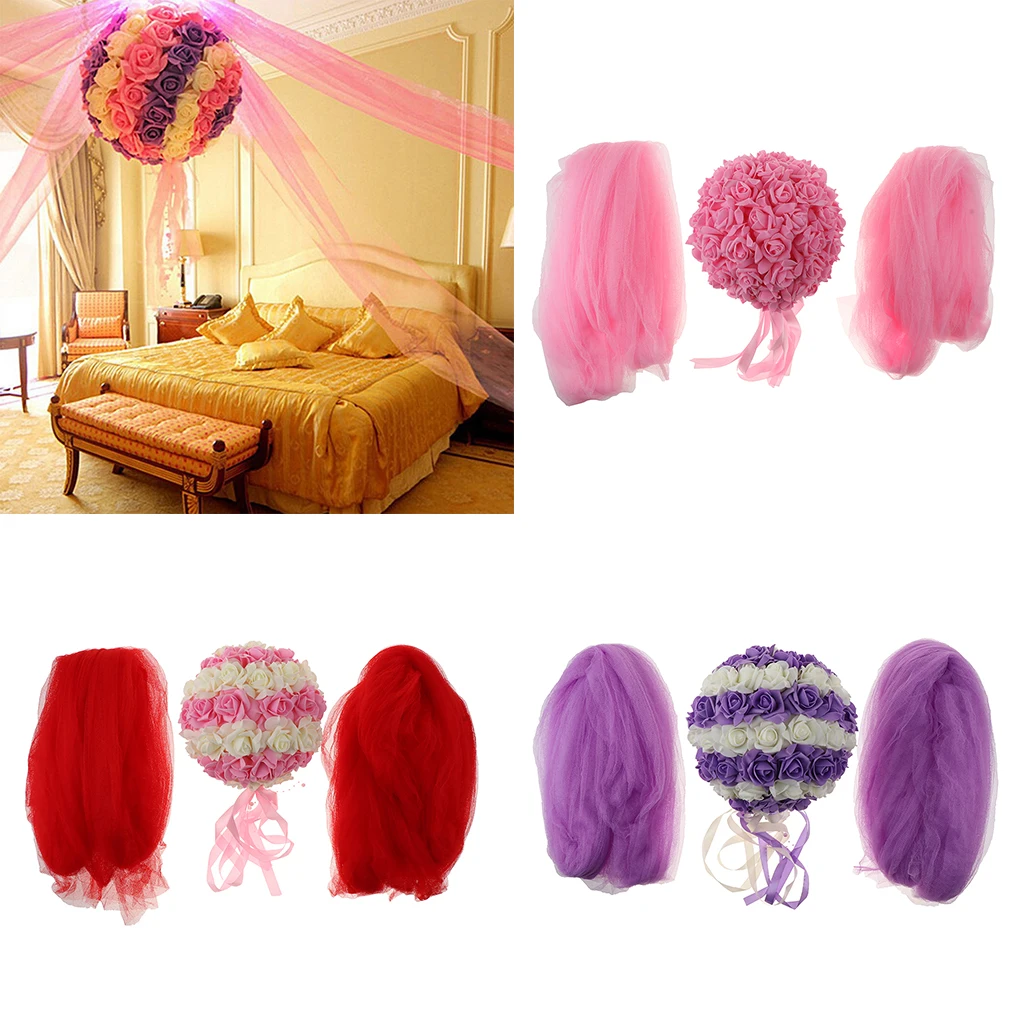 

Wedding Flowers Balls with Tulle Wedding Venue Hanging Decoration