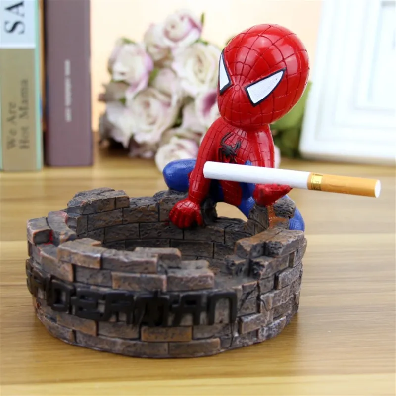 

The Avengers Superhero Spider-Man Creative Small Ornament Ashtray Resin Action Figure Collectible Model Toy Christmas GIFT P735