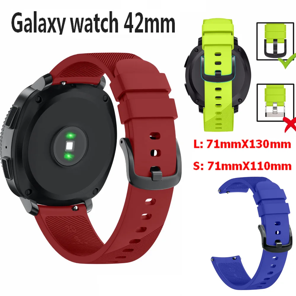 New L/S COMLYO 20mm Silicone Wrist Bands for Samsung Galaxy Watch 42mm Strap Replacement Bracelet Band | Электроника