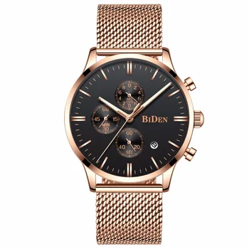 

Fashion Men Dress Watch Rose Gold Black Stainless Steel Casual Business Mens Wristwatch Japan Quartz Waterproof Sport Male Clock