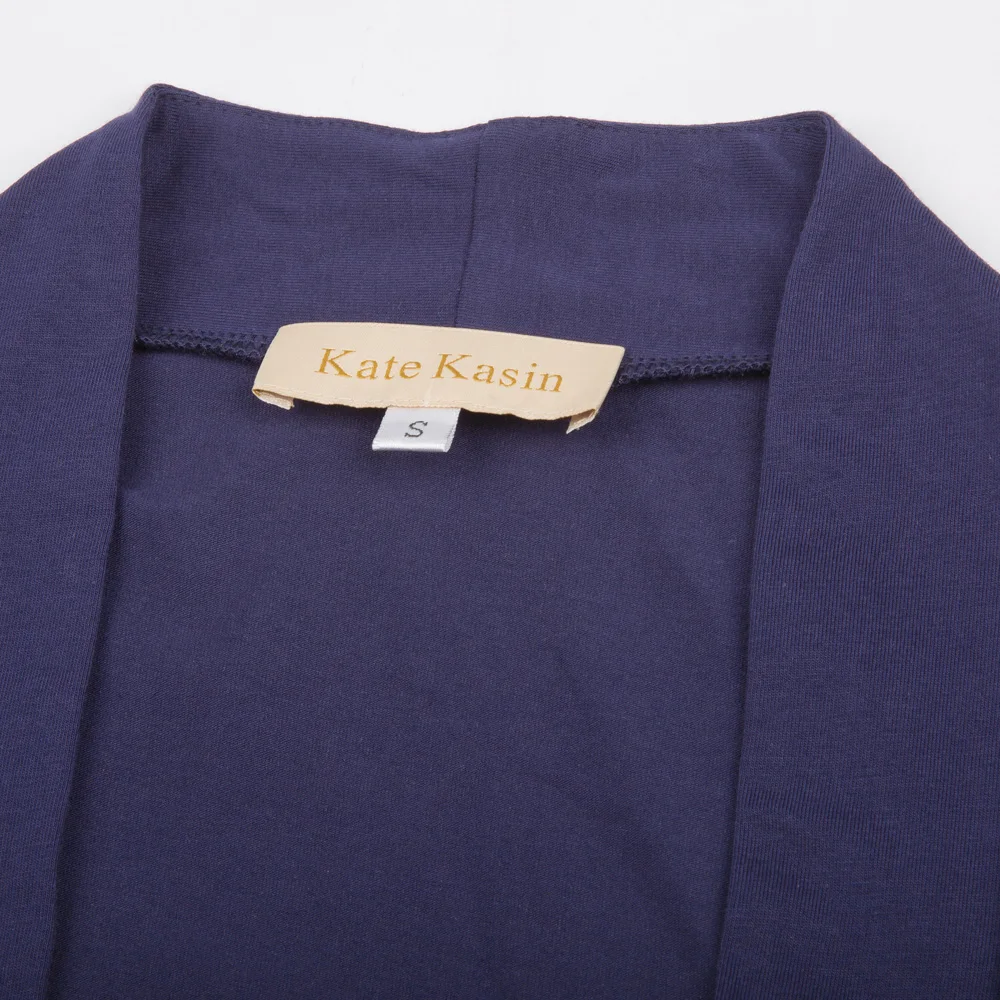 Kate Kasin/женское базовое короткое пальто с длинными рукавами и открытым передом, укороченные топы, Женская куртка, хлопковое болеро, Болеро для повседневной носки