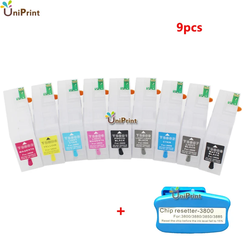 9pcs refillable ink Cartridge for epson 3880 pro3880 pro 3880 printer