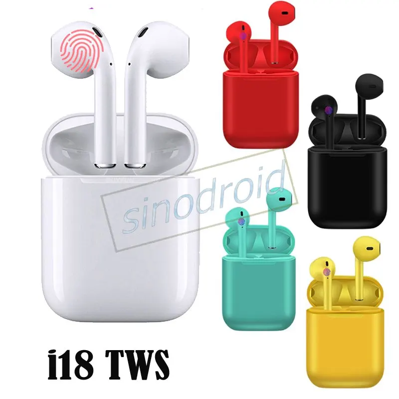 

i18 TWS Bluetooth Wireless Earphone Touch Control Mini Sports Stereo Earbuds BT5.0 Air Pods Multi Colors For iPhone
