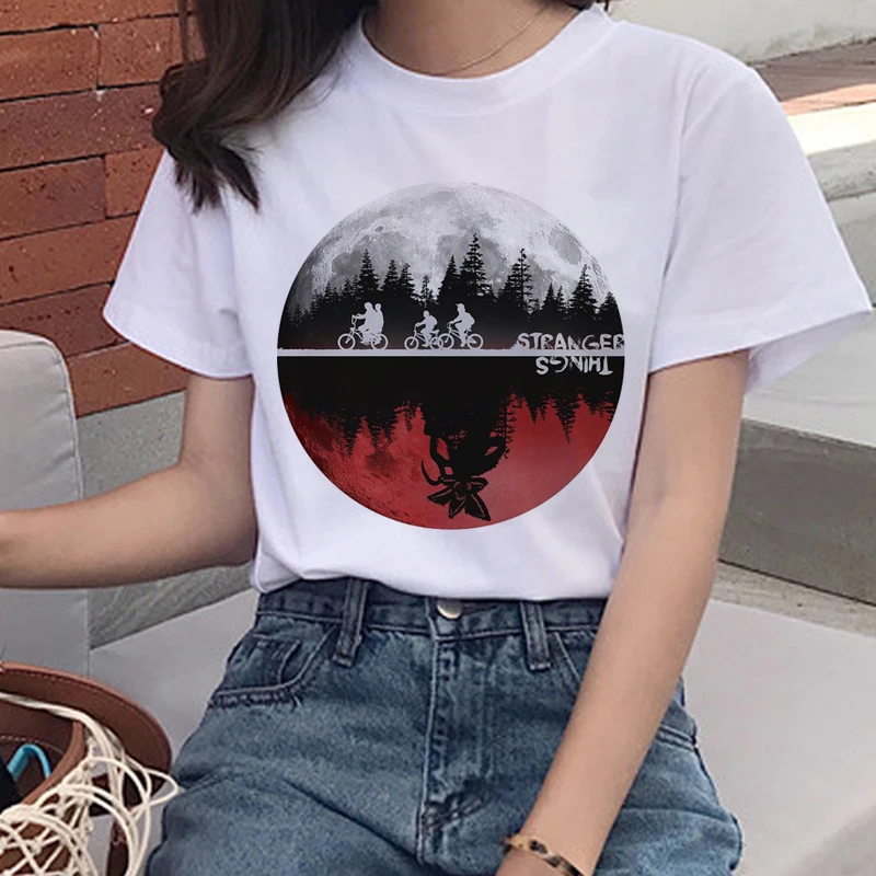 

Stranger Things Eleven Harajuku T Shirt Women Upside Down Funny T-shirt 90s Graphic Grunge Tshirt Fashion Ullzang Top Tee Female