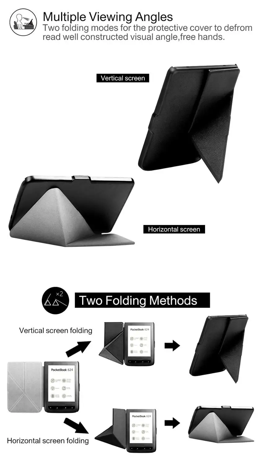 Чехол из ПУ кожи для pocketbook touch lux 3 Красный защитный чехол для pocketbook 614 plus 615/624/625/626 читалка