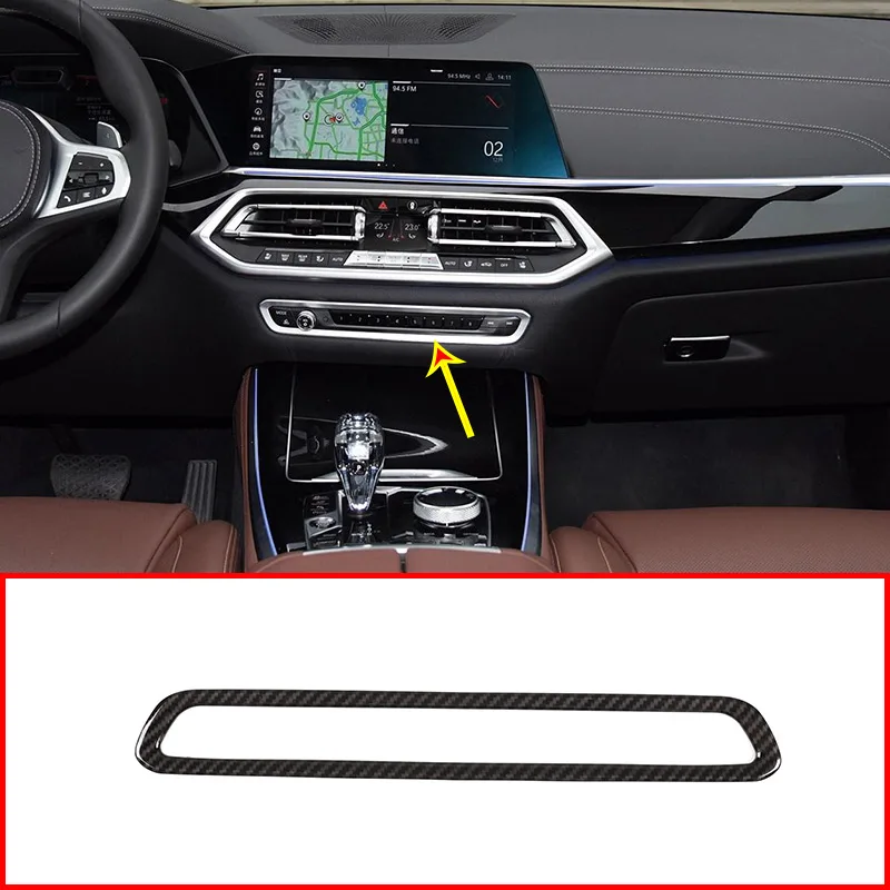 

Carbon Fiber Style ABS Center Console Volume Decoration Frame Trim For BMW X5 2019 Year Model Accessories