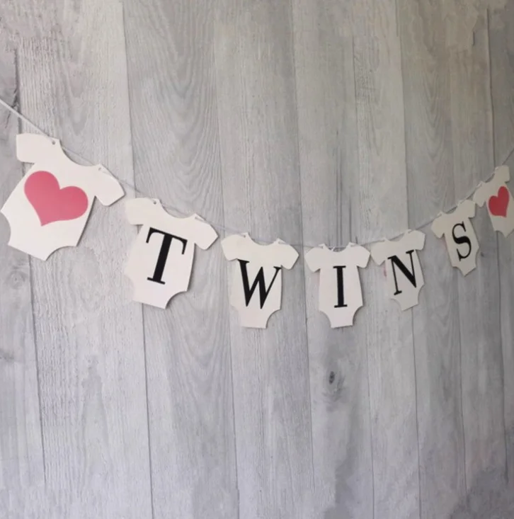 1 комплект творческий Kawaii Близнецы баннер Baby Shower гирлянды знак реквизит для фотосессии дети День рождения украшения