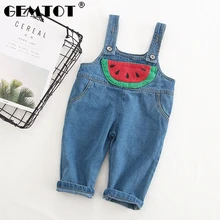 GEMTOT/Детские джинсы коллекция года, новые летние детские комбинезоны для мальчиков возрастом от 2 до 5 лет, детские штаны с рисунком арбуза