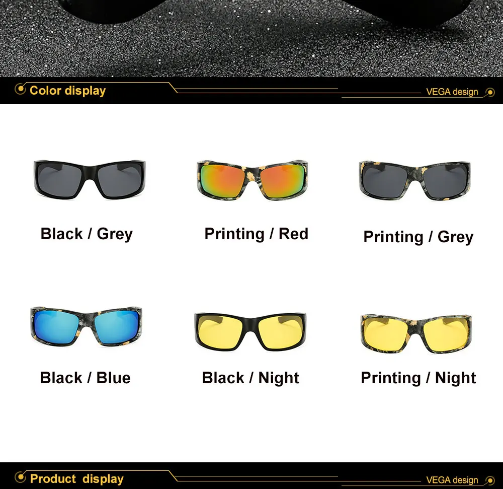 VEGA Eyewear Sports Camouflage Glasses Men Women Sports Sunglasses Polarized Biker Camo Sunglasses Sport Goggles 208 (5)