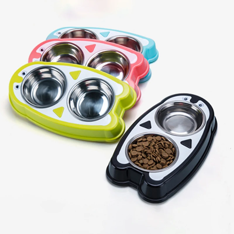 

Stainless Steel Double Pet Bowls for Dog Puppy Cats Food Water Feeder Pets Supplies Feeding Dishes Dogs Bowl Dry Food Bowls