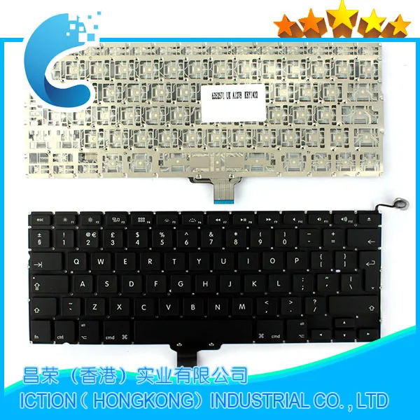 10 шт./лот новая клавиатура для ноутбука с британской раскладкой Apple Macbook Pro 13 &quotA1278