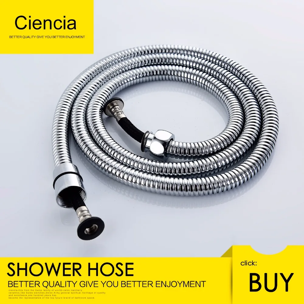 Online Envío libre SUS304 Acero inoxidable doble cerradura 1,5 2 2,5 3 M ducha con manguera de latón para ducha de mano y la cabeza de Ducha