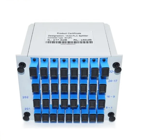 

PLC 1X32 Single mode splitter Fiber Optical Box 1x32 PLC Splitter box FTTH PLC Splitter 1x32 with SC/UPC connector