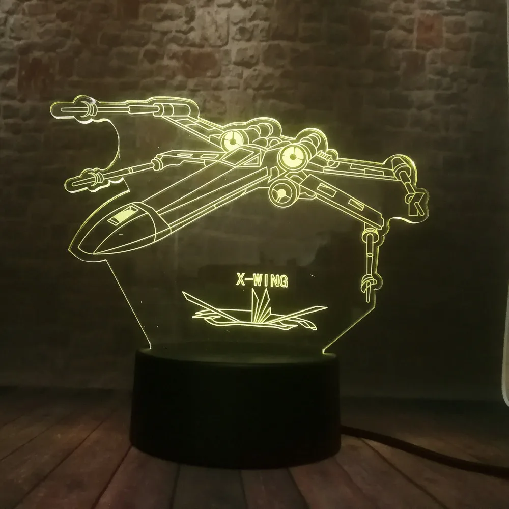 Звездные войны X Wing Alliance 3D лампа светодиодный рабочий стол Декор боец ночник