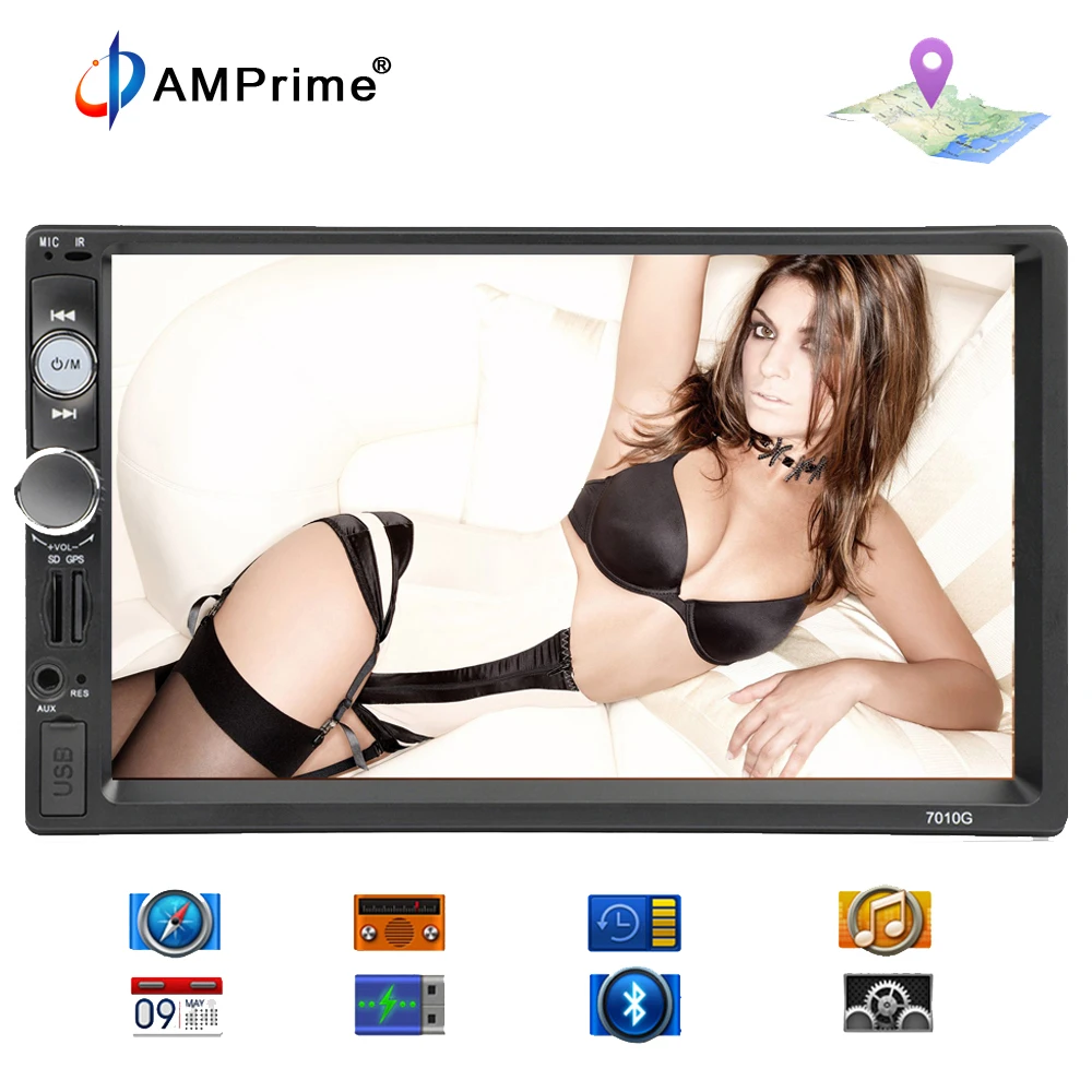

AMPrime autoradio 2din Car Radio GPS Navigation Bluetooth Car Multimedia MP5 Player FM Audio Stereo Auto Electronic 7010G Camera