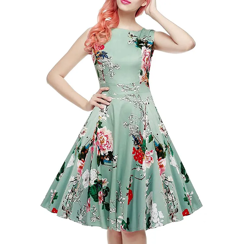 

Plus size Sexy Vintage Summer Dress 2018 Casual Printing High waist vestidos Retro Party Ladies Bandage dresses robe femme Z558