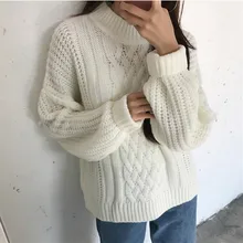 2017 Autumn Winter Women’s Sweater Sexy Long Lantern Sleeve O-Neck Pullovers Fashion Women’s Sweaters Women Clothing XG012