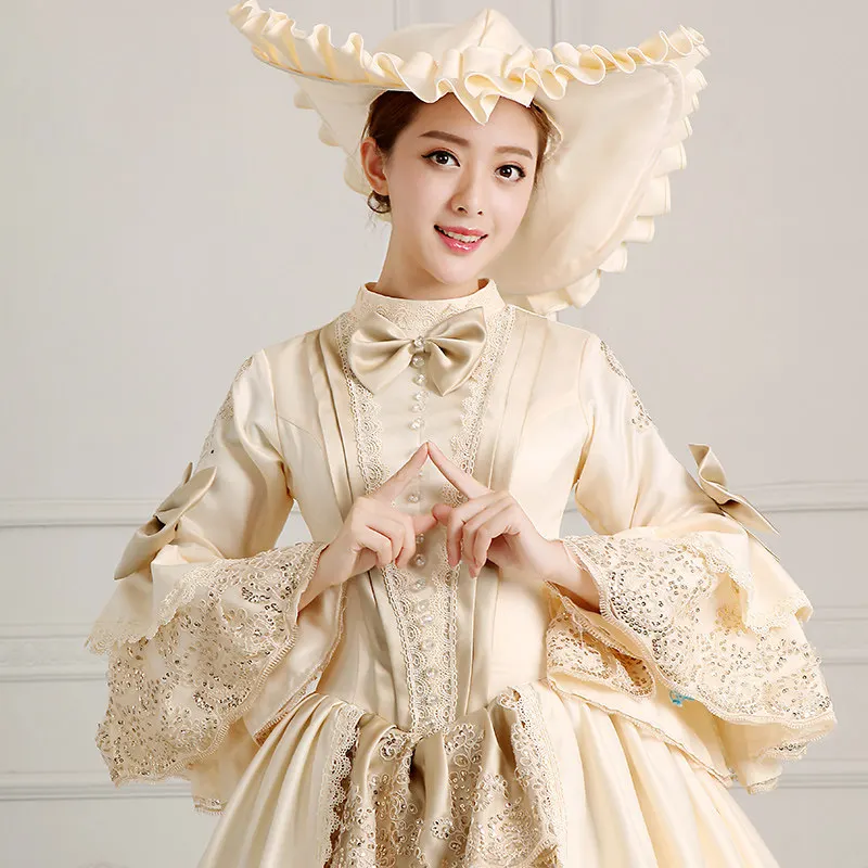 Champagne Court Bown Stage Costumes Elegance Queen Dress (2)