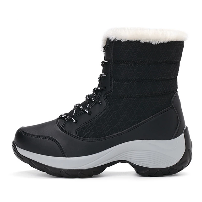 Femmes rouge Avec Épais De Plate Fourrure noir bleu Botas Imperméables Chaussures Neige Bottes Hiver Cheville White Antidérapantes Mujer Beige D'hiver forme nkOP80w